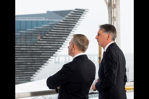V&A Dundee director Philip Long, left, and Chancellor Philip Hammond